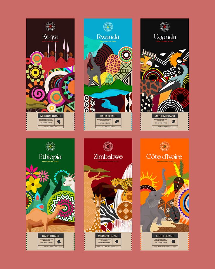 Vibrant African Coffee Packaging: A Celebration of Culture and Nature