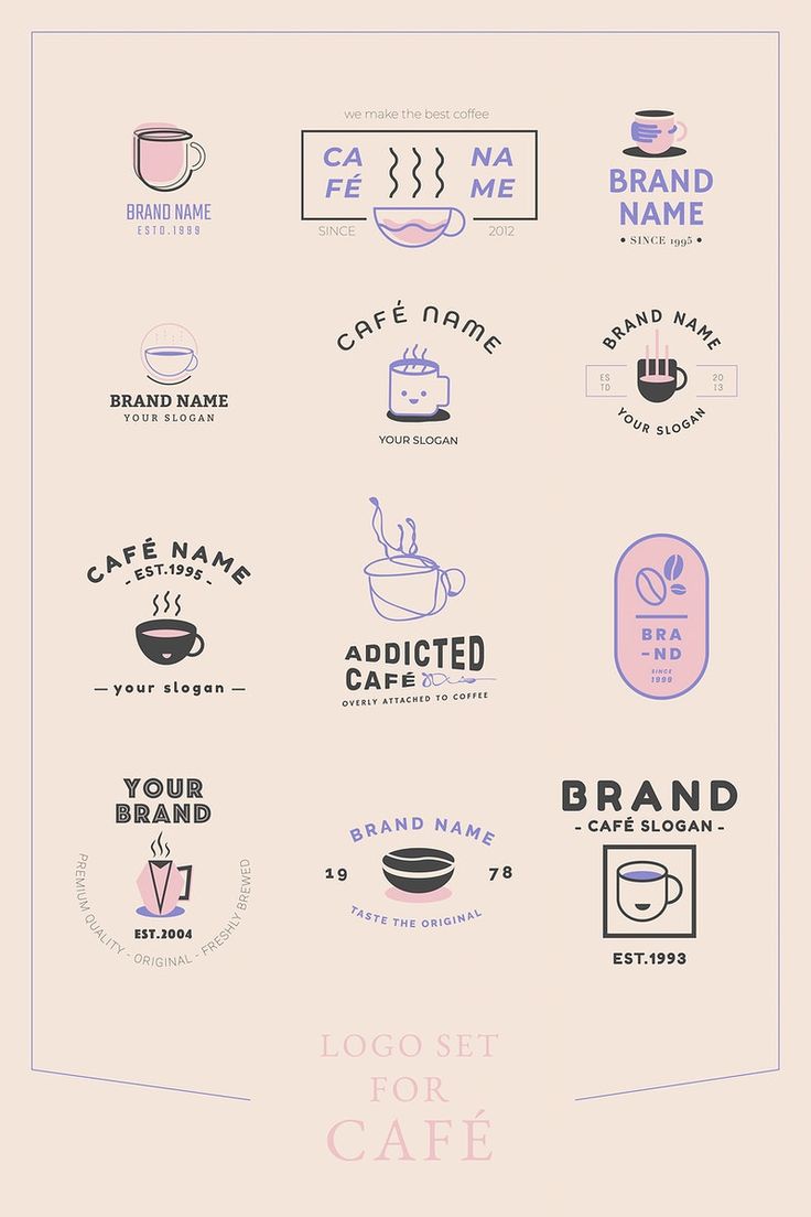 Charming Cafe Logos: A Blend of Modern and Retro Aesthetics for Inviting Brand Identity