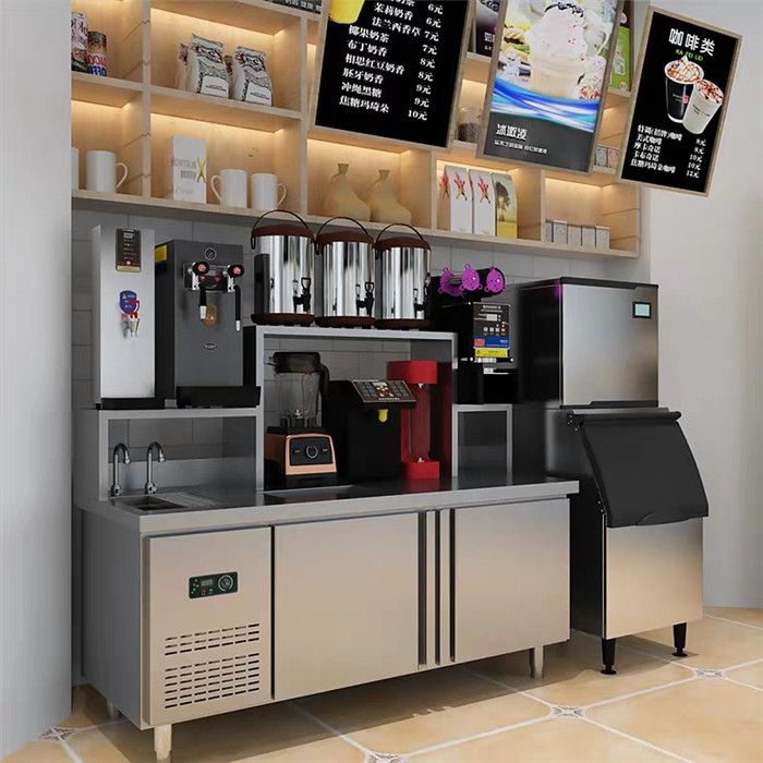 Sleek, Modern Cafe Beverage Station Design Combining Efficiency and Aesthetics