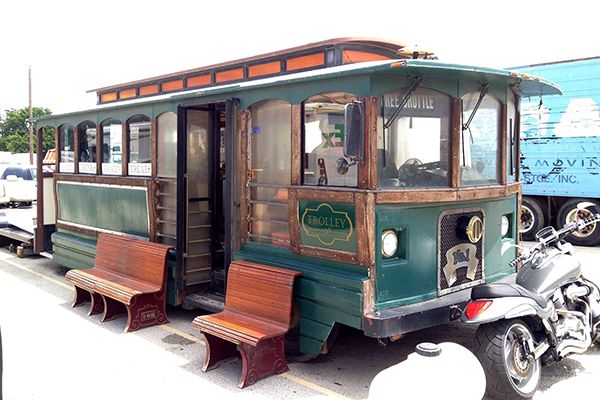 Vintage Trolley Car Transformed into Charming Cafe Blending Nostalgia and Modern Design