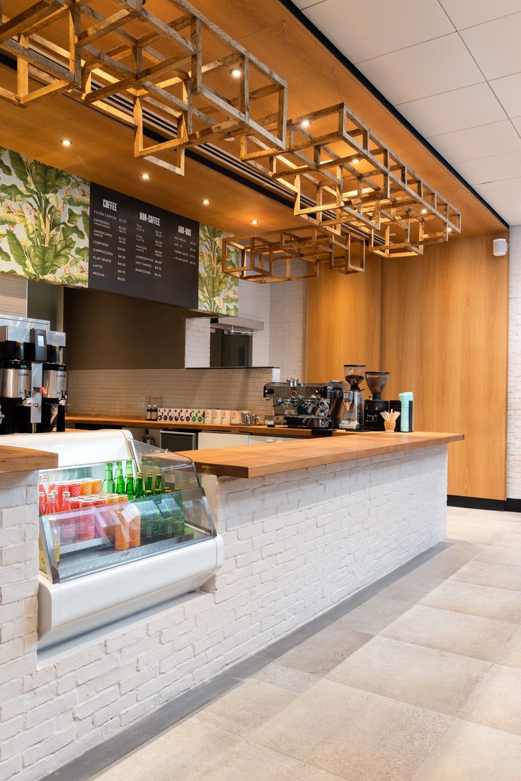 Modern Cafe Design Blends Natural Materials with Contemporary Style for a Warm and Inviting Atmosphere