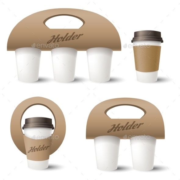 Functional and Stylish Eco-Friendly Coffee Cup Carriers with Practical Handles and Inviting Designs