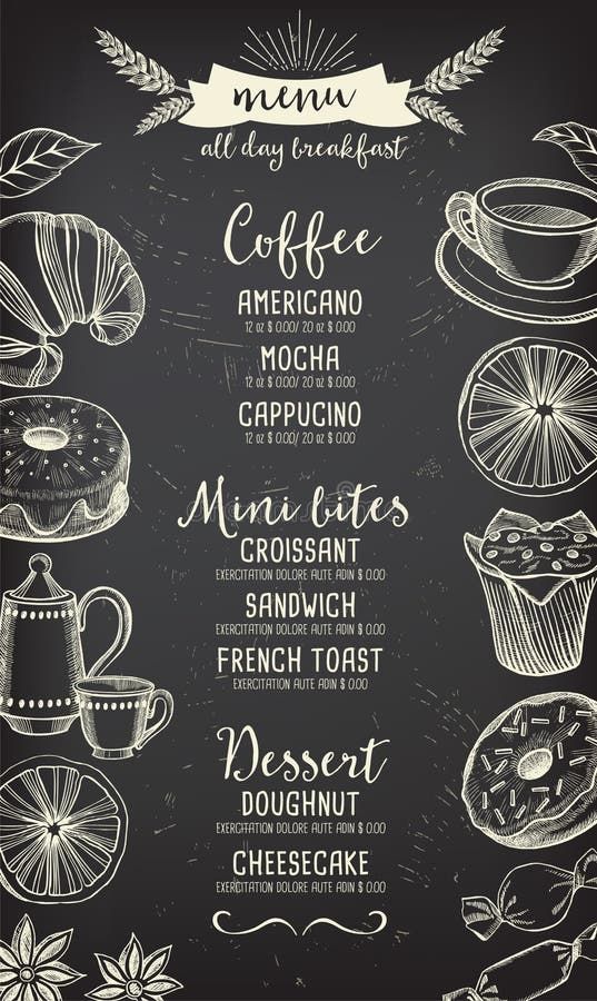 Cozy Rustic Cafe Design with Chalkboard Menu and Organic Illustrations