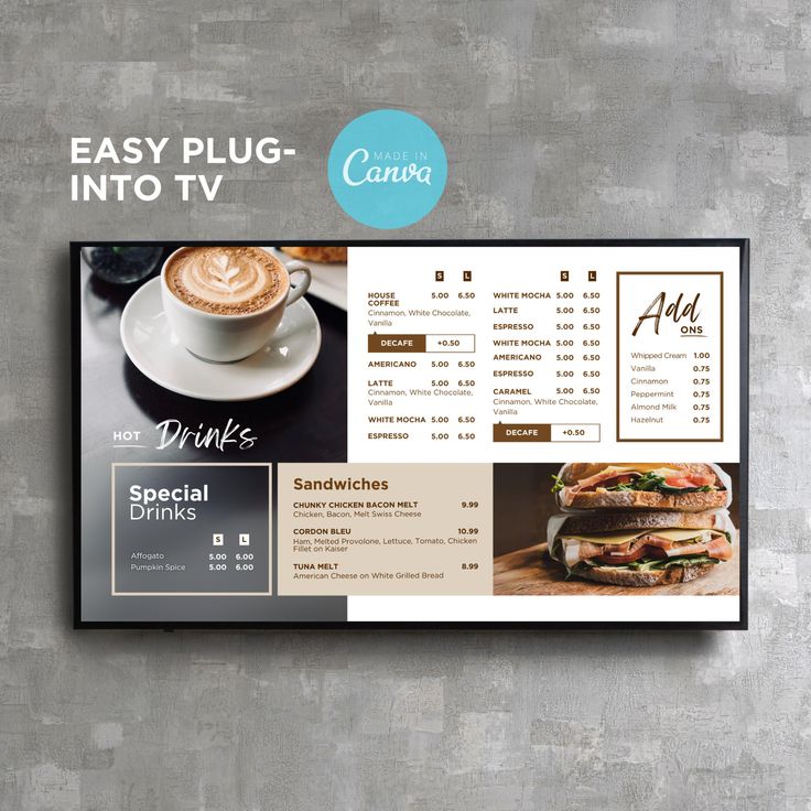 Sleek, Modern Cafe Menu Design Enhances Readability and Dining Experience