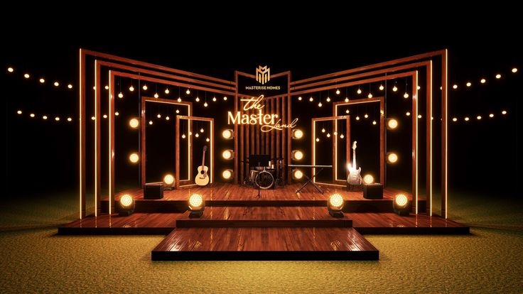 Inviting Stage Design: Warm Color Palette and Elegant Features for Engaging Live Performances