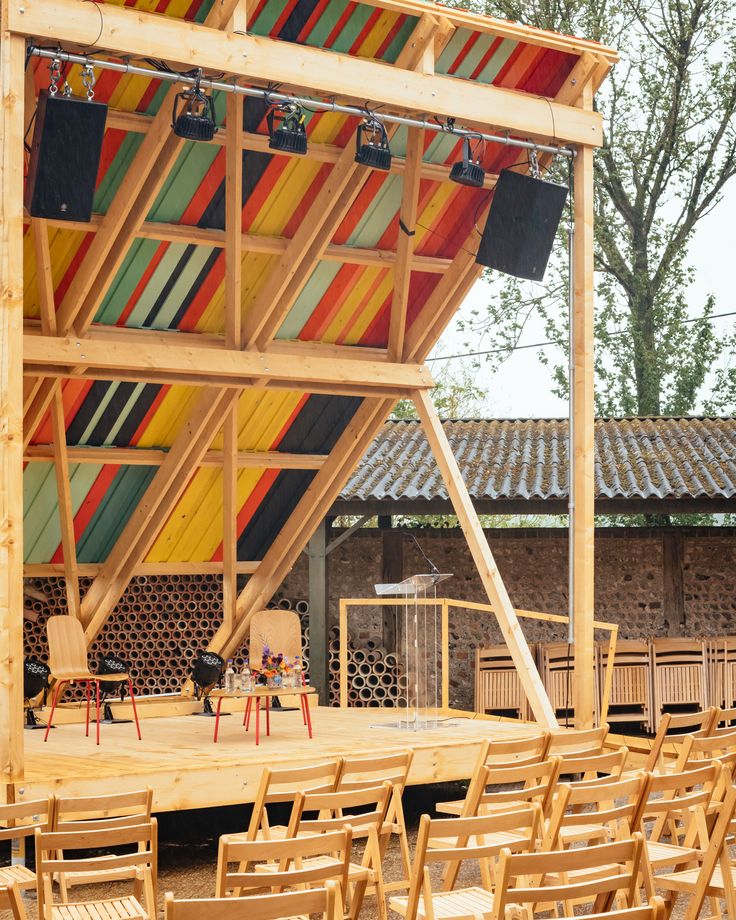 Vibrant, Versatile Venue Design Blends Natural Materials with Bold Accents