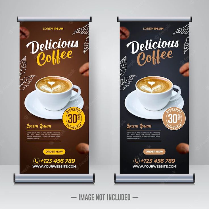 Contrasting Banners Showcase Elegant Coffee Presentation with Inviting Aesthetic