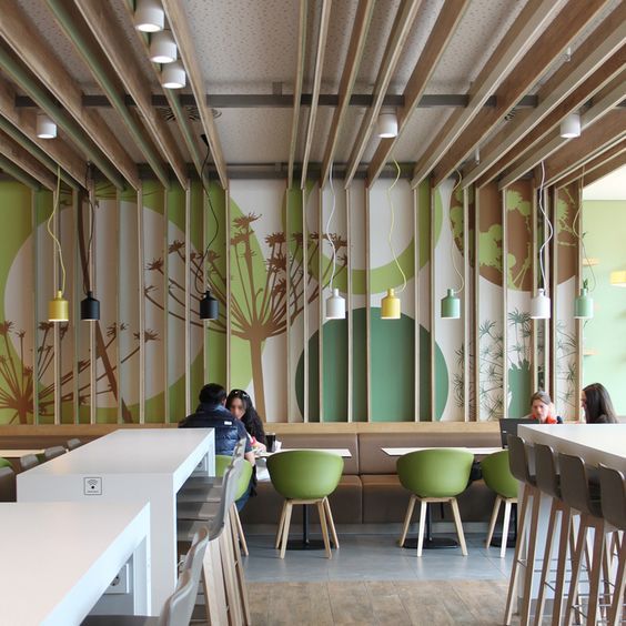 Modern Cafe Design: A Harmonious Blend of Nature and Contemporary Style