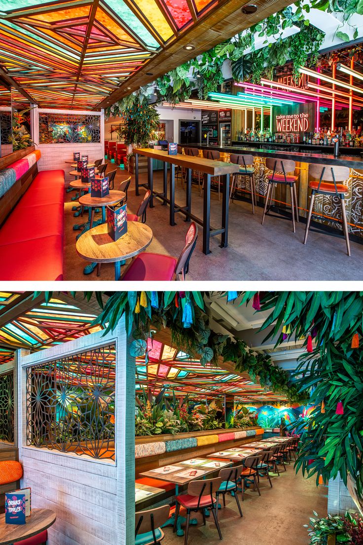 Vibrant Cafe Design Blends Modern Aesthetics with Cozy, Inviting Atmosphere