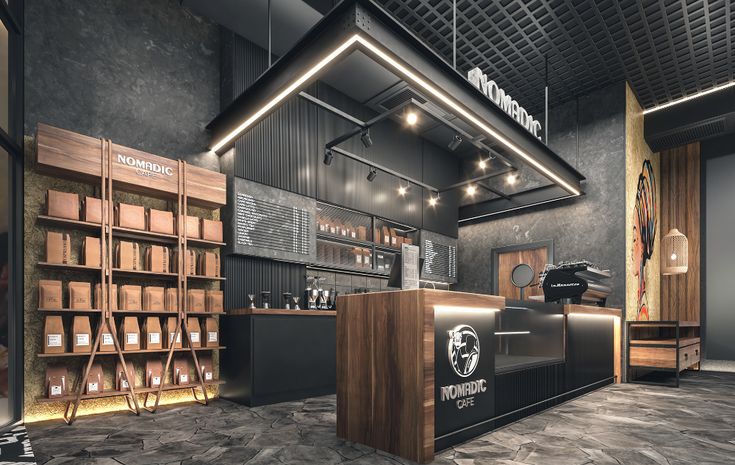 Modern Cafe Design: A Welcoming Blend of Industrial and Organic Elements