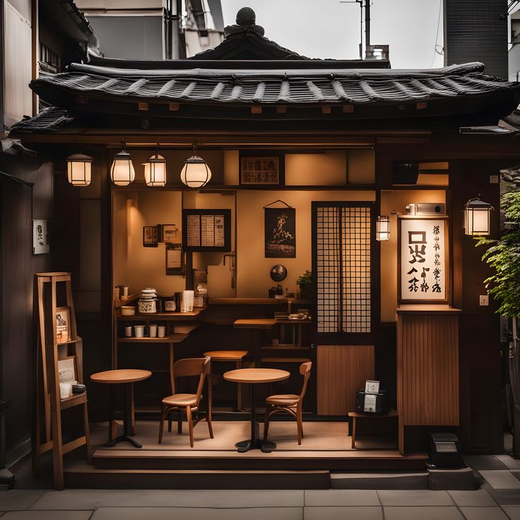 Charming Cafe: A Fusion of Traditional Japanese Design and Modern Aesthetics