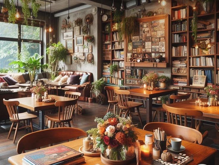 Cozy Cafe Design: A Warm Atmosphere with Eclectic Decor and Inviting Comfort