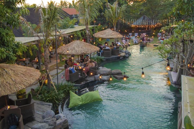 Tropical Oasis Cafe Design with Inviting Outdoor Space and Relaxing Ambiance