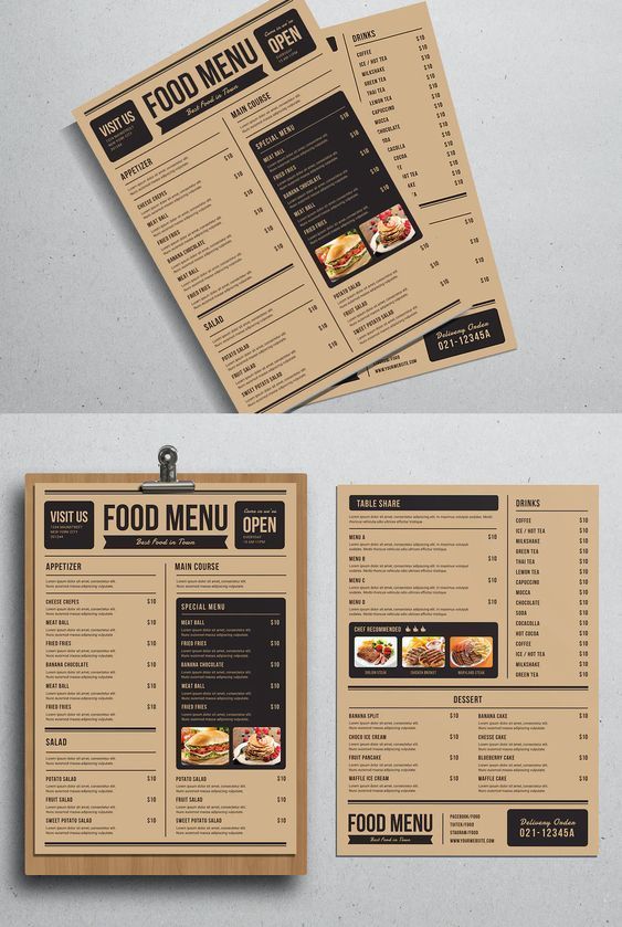 Warm Rustic Menu Design Enhances Navigation and Invites Exploration