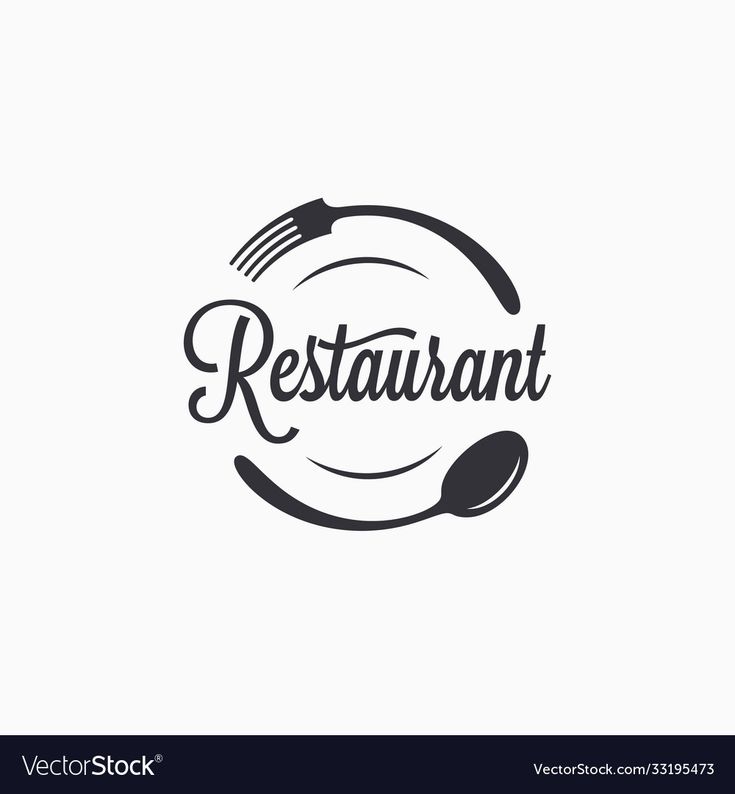 Elegant Circular Logo Design Uniting Fork and Spoon Captures Dining Culture Essence for Cafes and Restaurants