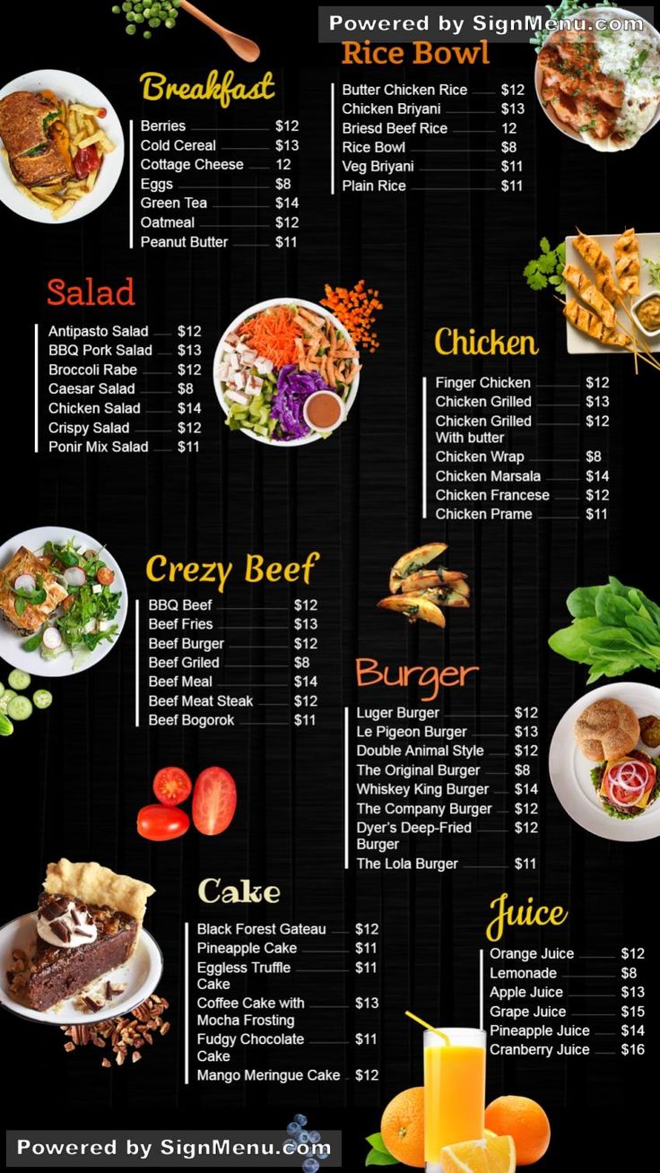 Cafe Restaurant Menu Design