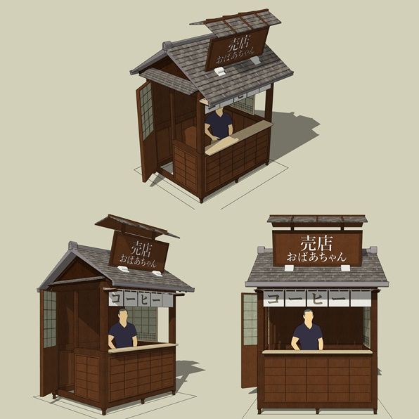 Charming Wooden Kiosk Cafe Design Emphasizing Rustic Welcome and Community Atmosphere