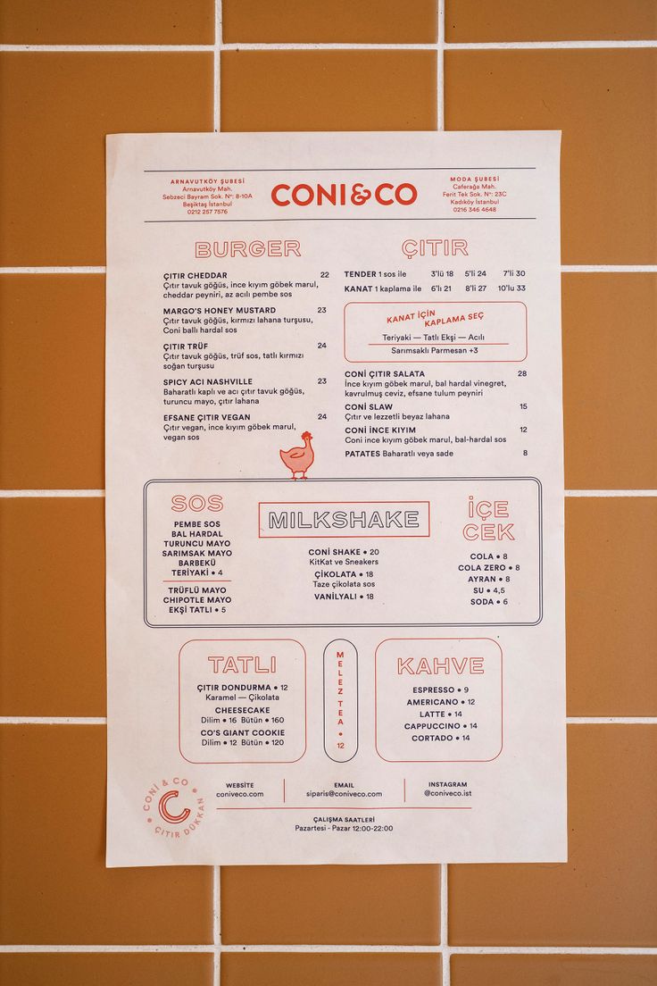 Modern Cafe Design: Inviting Menu with Distinct Sections and Cozy Aesthetic