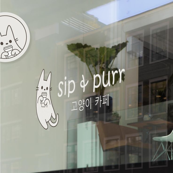 Cafe Design: A Playful, Inviting Space with Whimsical Cat Graphics and Airy Atmosphere