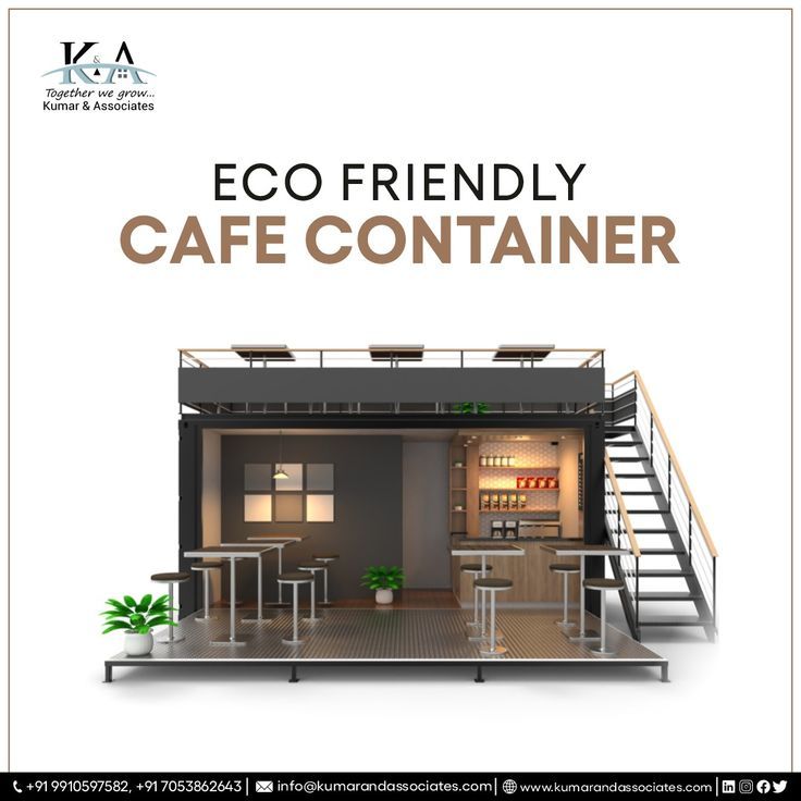 Modern Eco-Friendly Cafe Container Design Emphasizing Sustainability and Aesthetics