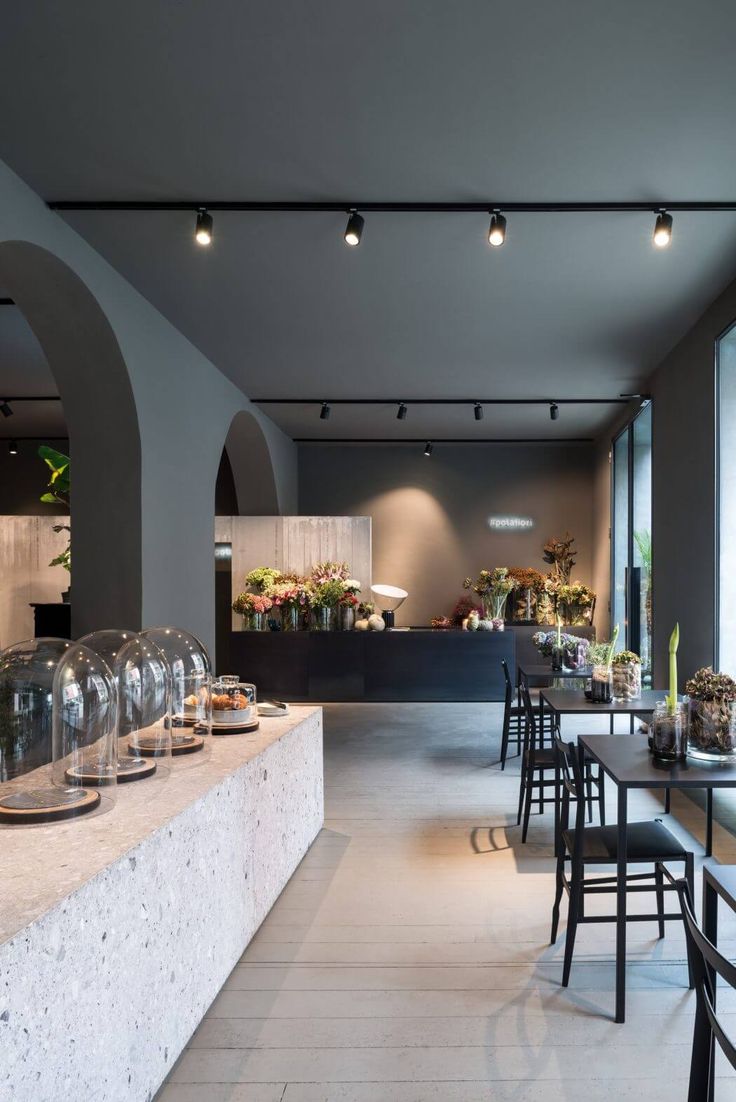 Modern Minimalistic Cafe Design Balancing Contemporary Aesthetics with Natural Elements