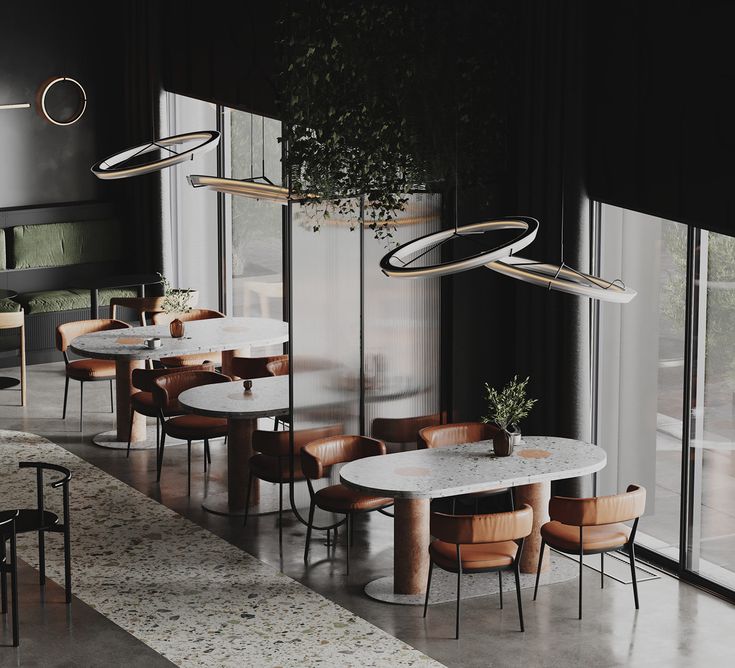 Chic Modern Cafe Design Featuring Elegant Aesthetics and Inviting Atmosphere