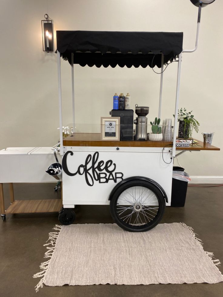 Charming Minimalist Coffee Cart: Functional Design with Modern Aesthetics