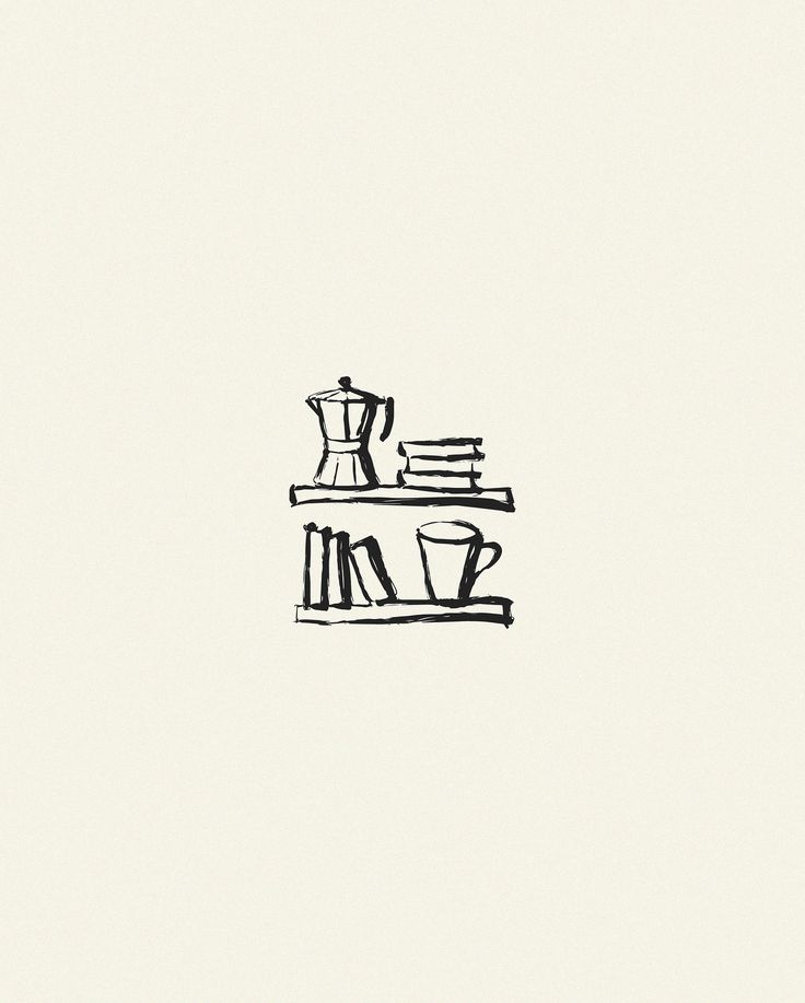 Charming Minimalist Cafe Illustration Evoking Warmth and Relaxation