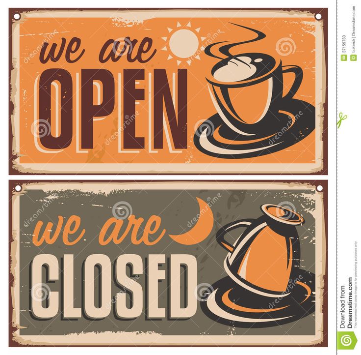 Contrasting Vintage Cafe Signs: Welcoming 