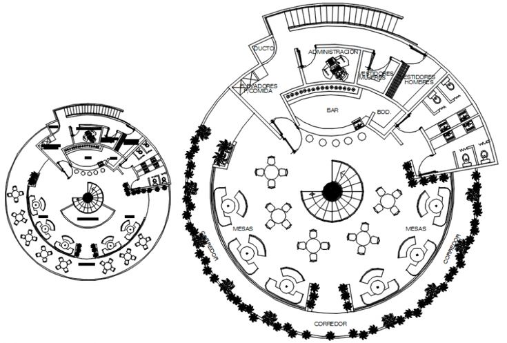 Inviting Circular Cafe Design with Central Focal Point and Diverse Seating Arrangements Enhances Social Interaction and Ambiance