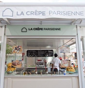 Modern Parisian-Inspired Cafe Stall Design Promotes Welcoming Atmosphere and Enticing Culinary Displays