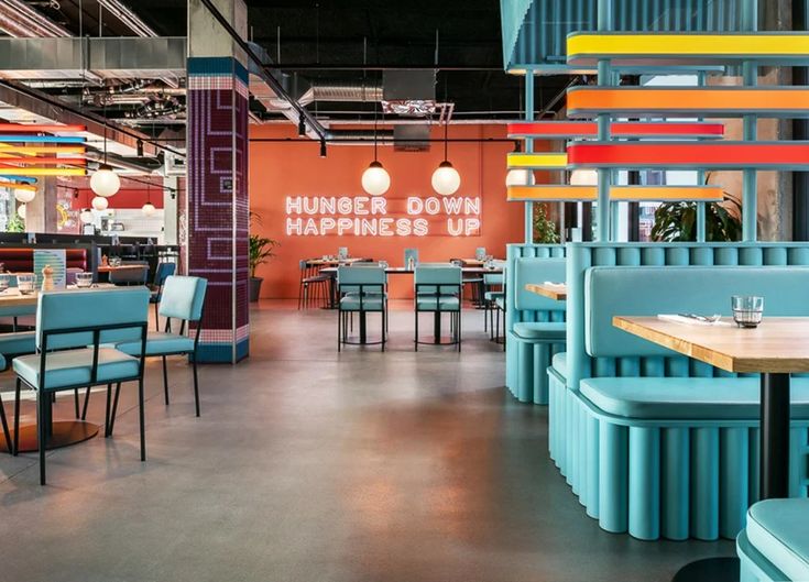 Vibrant and Modern Cafe Design Fostering Community and Comfort