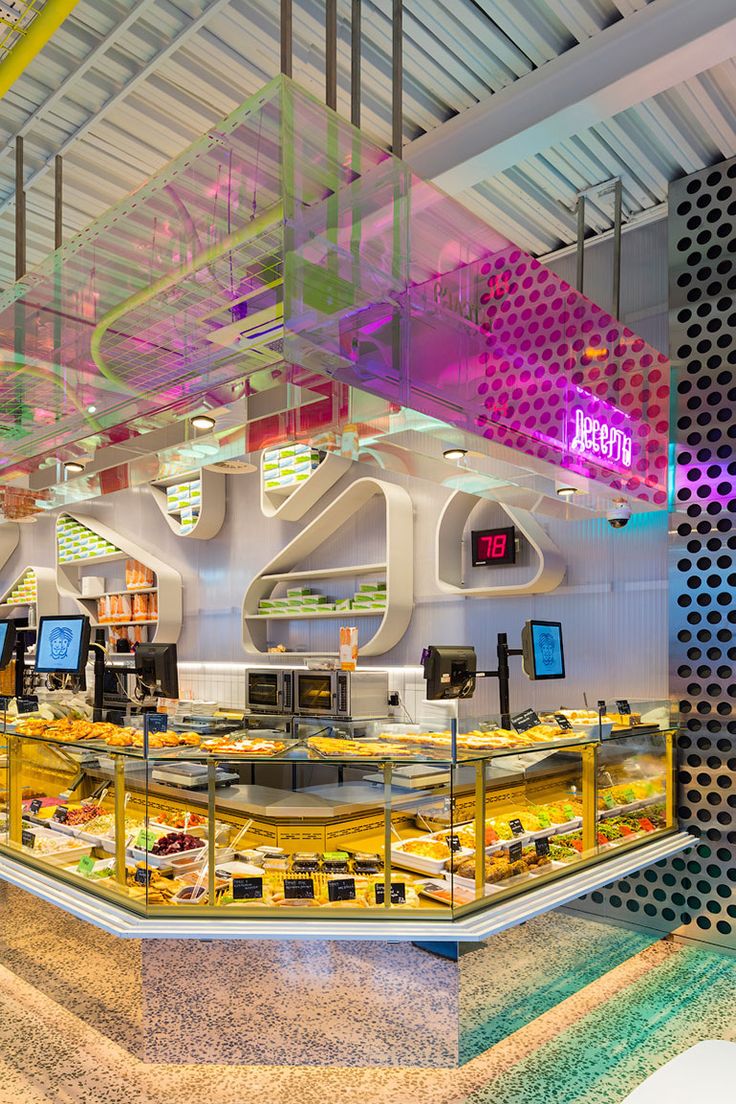 Vibrant Cafe Design: A Modern Aesthetic of Colorful Details and Inviting Atmosphere