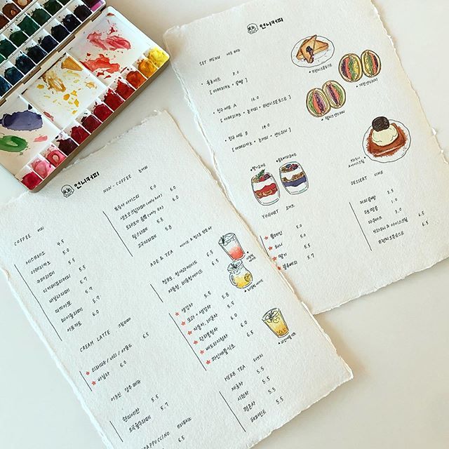 Charming Hand-Illustrated Cafe Menu Creates Inviting Atmosphere