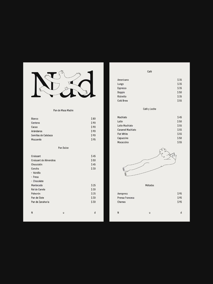 Minimalist Menu Design Cafe