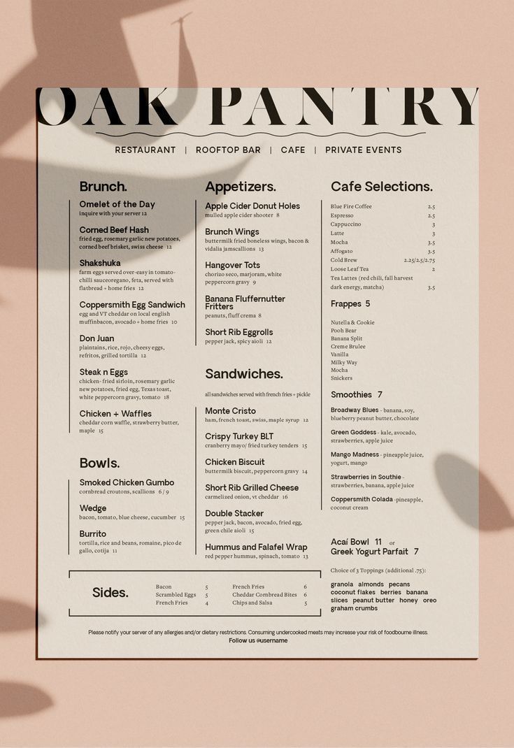 Modern Cafe Menu Design