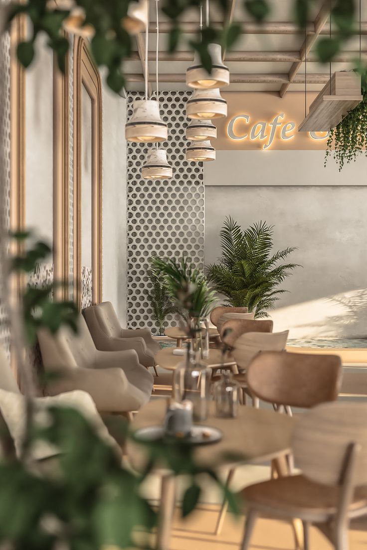 Modern Cafe Design: A Harmonious Blend of Natural Minimalism and Comfort