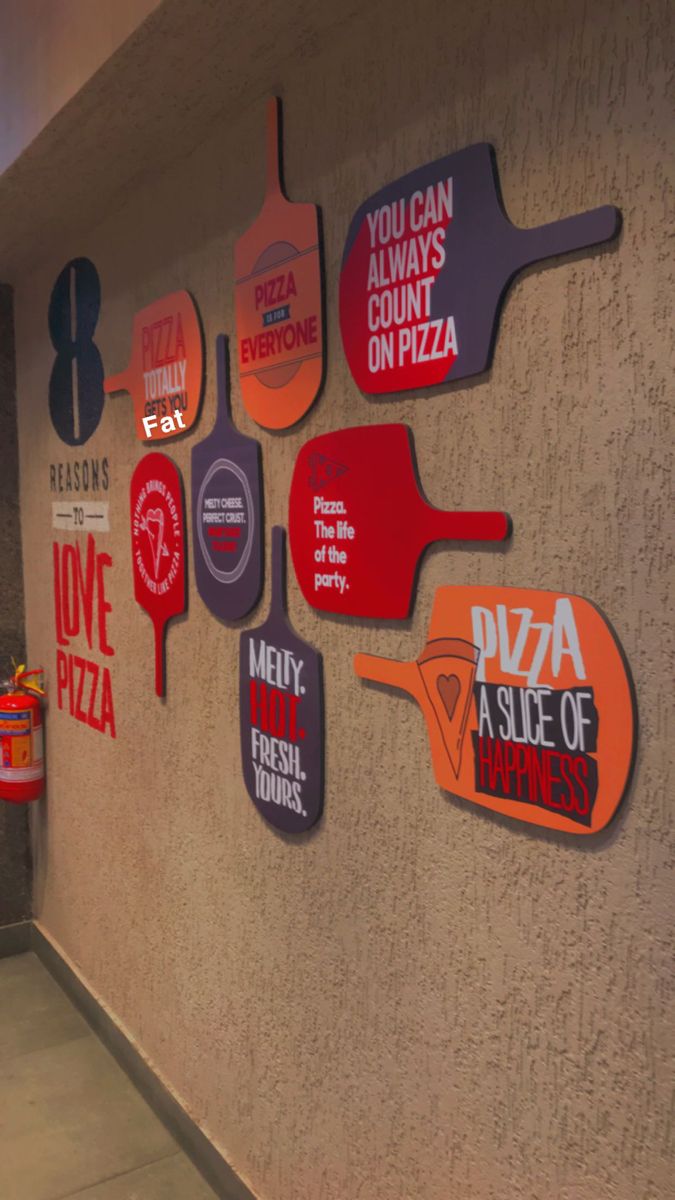 Vibrant Cafe Wall Art Celebrates Pizza with Playful Design for a Joyful Dining Experience