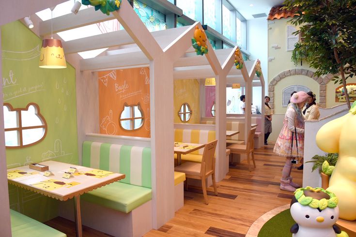 Whimsical Cafe Design: Charming Booths, Cheerful Atmosphere, and Cozy Ambiance